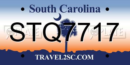 STQ7717 South Carolina License Plate