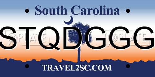 STQDGGG South Carolina License Plate