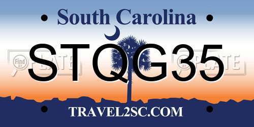 STQG35 South Carolina License Plate