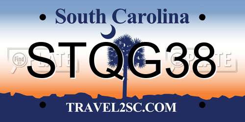 STQG38 South Carolina License Plate