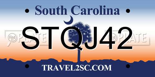 STQJ42 South Carolina License Plate