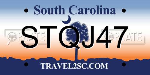 STQJ47 South Carolina License Plate