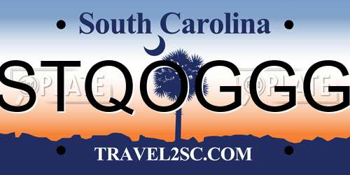 STQOGGG South Carolina License Plate