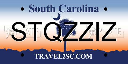 STQZZIZ South Carolina License Plate