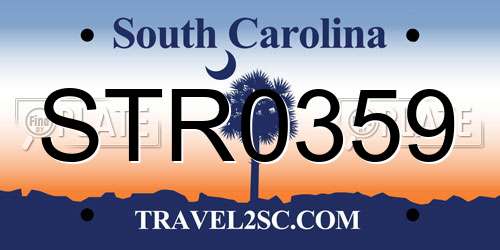 STR0359 South Carolina License Plate