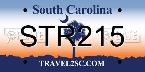 STR215 South Carolina License Plate