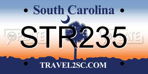 STR235 South Carolina License Plate