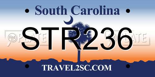 STR236 South Carolina License Plate