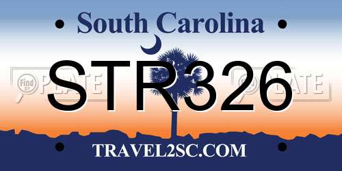 STR326 South Carolina License Plate
