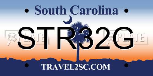 STR32G South Carolina License Plate