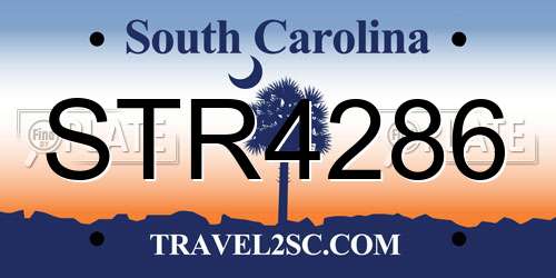 STR4286 South Carolina License Plate