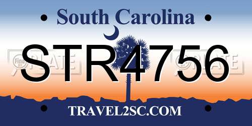 STR4756 South Carolina License Plate