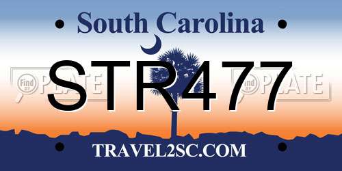 STR477 South Carolina License Plate