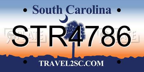 STR4786 South Carolina License Plate