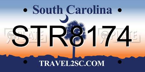 STR8174 South Carolina License Plate