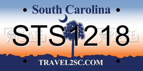 STS1218 South Carolina License Plate