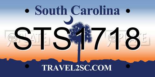 STS1718 South Carolina License Plate