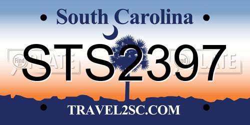 STS2397 South Carolina License Plate