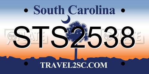 STS2538 South Carolina License Plate