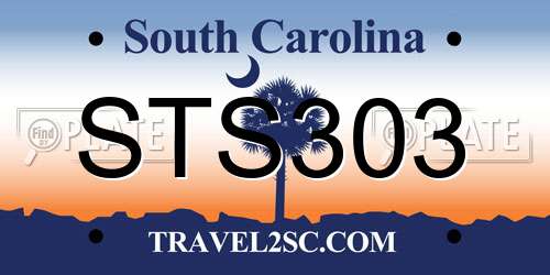 STS303 South Carolina License Plate