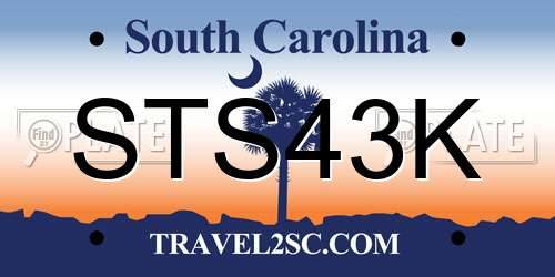 STS43K South Carolina License Plate
