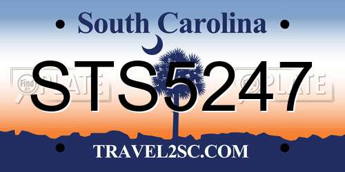 STS5247 South Carolina License Plate