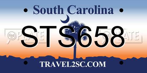 STS658 South Carolina License Plate
