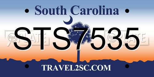 STS7535 South Carolina License Plate