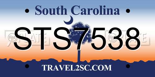 STS7538 South Carolina License Plate