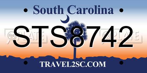 STS8742 South Carolina License Plate