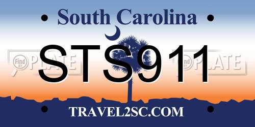 STS911 South Carolina License Plate