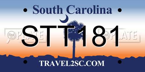 STT181 South Carolina License Plate