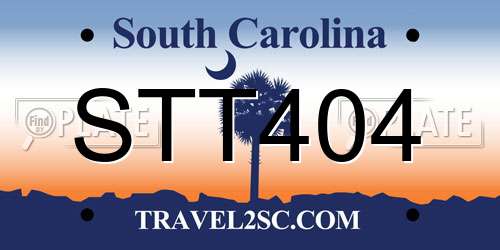 STT404 South Carolina License Plate