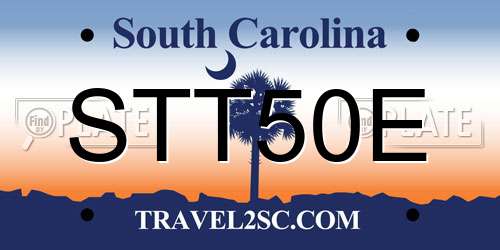 STT50E South Carolina License Plate