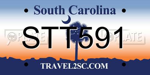 STT591 South Carolina License Plate
