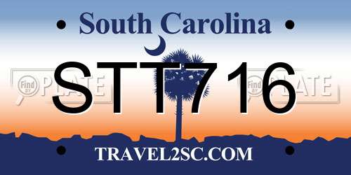 STT716 South Carolina License Plate