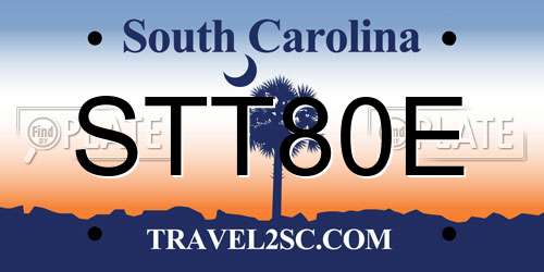 STT80E South Carolina License Plate