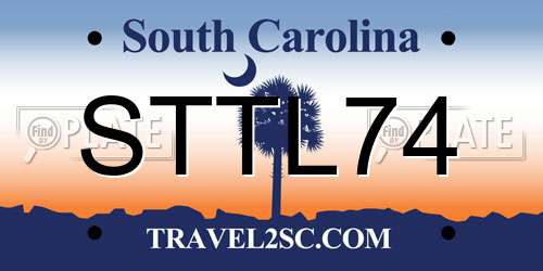 STTL74 South Carolina License Plate