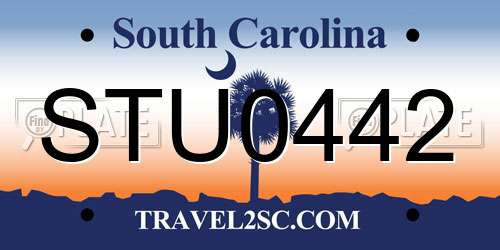 STU0442 South Carolina License Plate