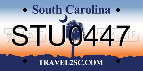 STU0447 South Carolina License Plate