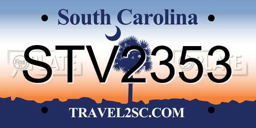 STV2353 South Carolina License Plate