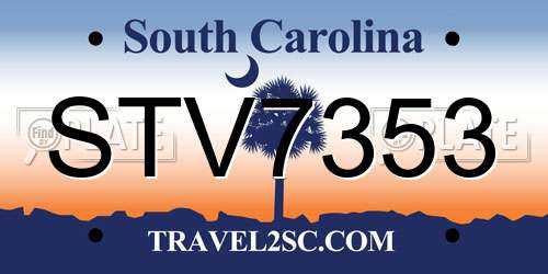 STV7353 South Carolina License Plate