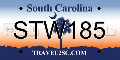 STW185 South Carolina License Plate