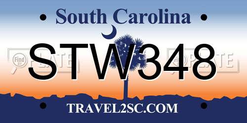 STW348 South Carolina License Plate