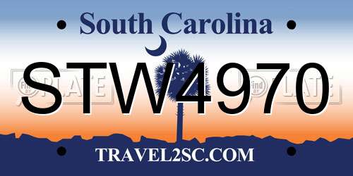 STW4970 South Carolina License Plate