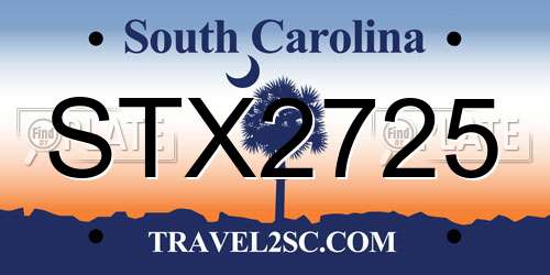 STX2725 South Carolina License Plate