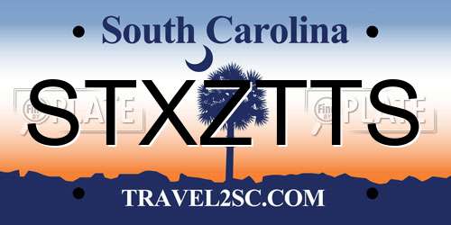 STXZTTS South Carolina License Plate