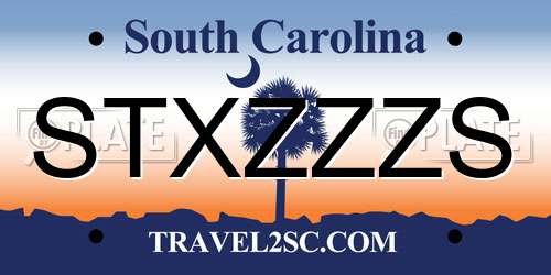 STXZZZS South Carolina License Plate