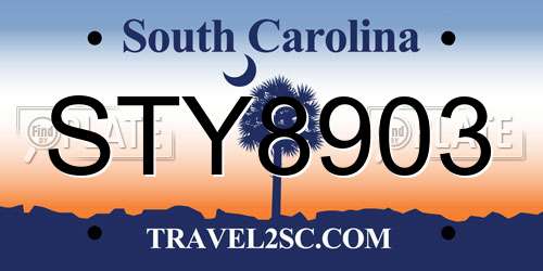 STY8903 South Carolina License Plate