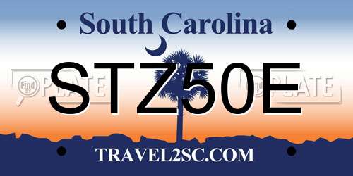 STZ50E South Carolina License Plate